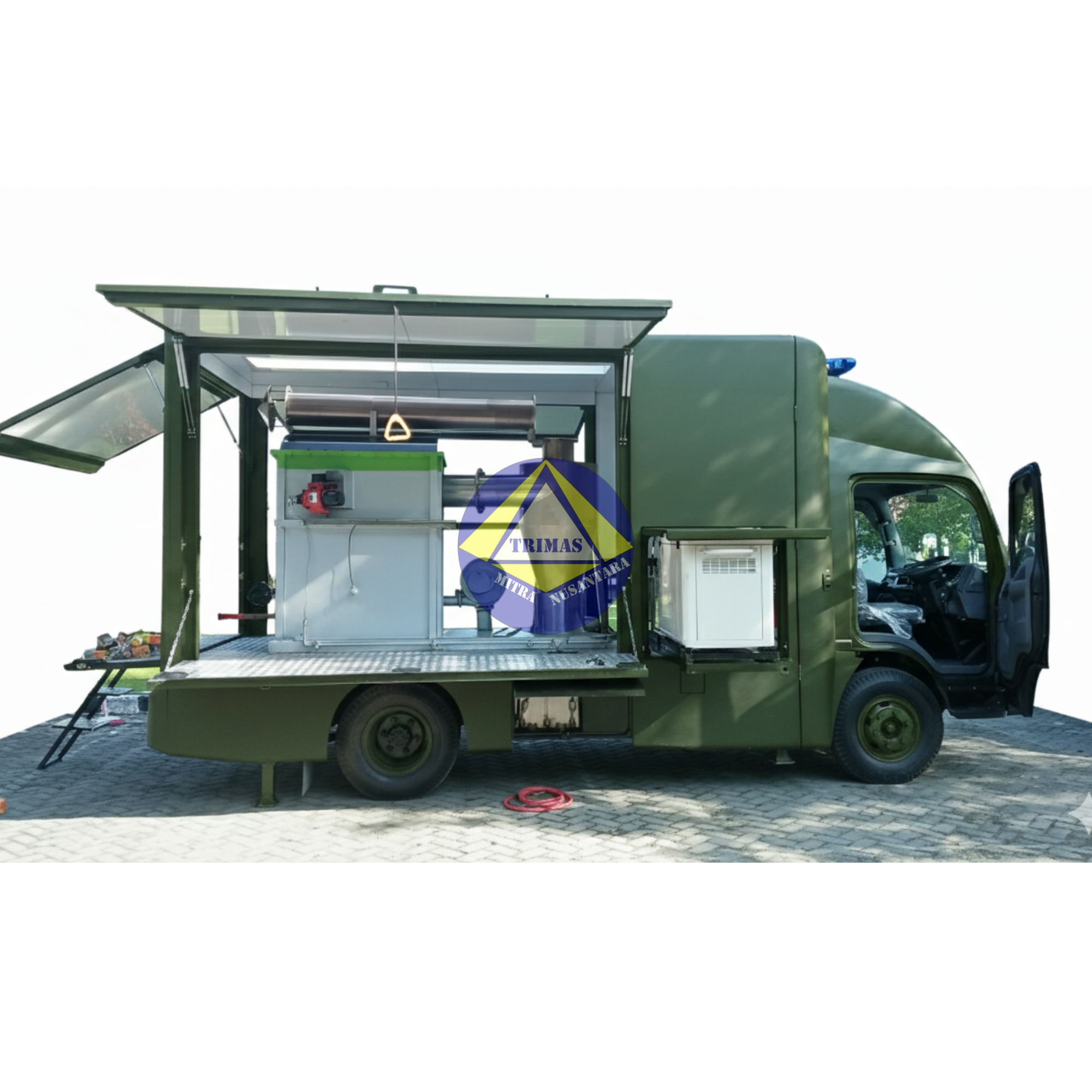 Incinerator Mobile, Pengolah Limbah B3, Mobile Medical Waste, Incinerator Trailer, Alat Pemusnah Sampah Keliling, Pembakar Sampah Portabel, Teknologi Ramah Lingkungan.